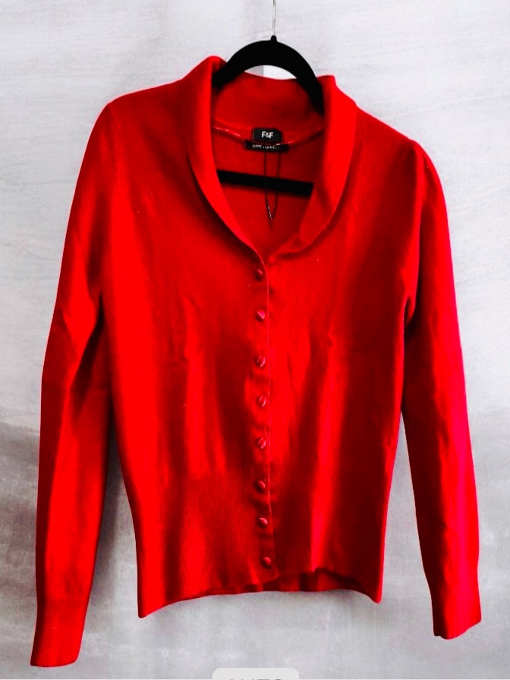NWOT F&F 💯% Cashmere Red Cardigan Sweater Size S|12